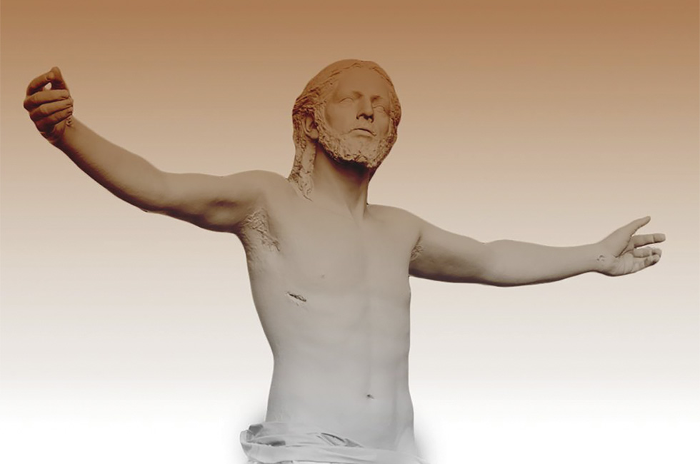 El monumento alcanzará 37 metros de altura y 60 de envergadura, con la herida del costado orientada al sol naciente.
